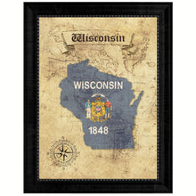 Load image into Gallery viewer, Wisconsin State Vintage Map Gifts Home Decor Wall Art Office Decoration