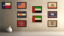 Load image into Gallery viewer, United Arab Emirates Country Flag Vintage Canvas Print with Brown Picture Frame Home Decor Gifts Wall Art Decoration Artwork