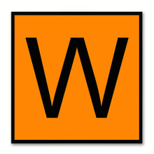Load image into Gallery viewer, Alphabet W Orange Canvas Print Black Frame Kids Bedroom Wall Décor Home Art