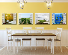 Load image into Gallery viewer, Wine Vineyard Ontario Canada Picture French Window Framed Canvas Print Home Decor Wall Art Collection