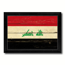 Load image into Gallery viewer, Iraq Country Flag Vintage Canvas Print with Black Picture Frame Home Decor Gifts Wall Art Decoration Artwork