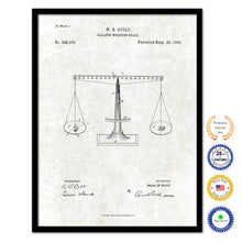 Load image into Gallery viewer, 1885 Balance Weighing Scale Old Patent Art Print on Canvas Custom Framed Vintage Home Decor Wall Decoration Great for Gifts
