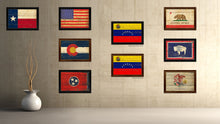 Load image into Gallery viewer, Venezuela Country Flag Vintage Canvas Print with Brown Picture Frame Home Decor Gifts Wall Art Decoration Artwork