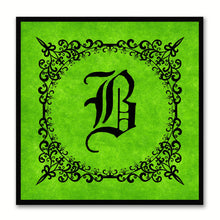 Load image into Gallery viewer, Alphabet B Green Canvas Print Black Frame Kids Bedroom Wall Décor Home Art