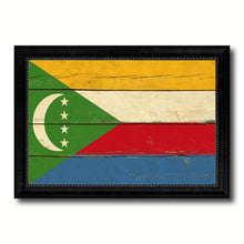 Load image into Gallery viewer, Comoros Country Flag Vintage Canvas Print with Black Picture Frame Home Decor Gifts Wall Art Decoration Artwork