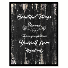 Load image into Gallery viewer, Beautiful things happen when you distance yourself from negativity Motivational Quote Saying Canvas Print with Picture Frame Home Decor Wall Art