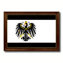 Load image into Gallery viewer, Kingdom of Prussia Germany Historical Flag Canvas Print with Brown Picture Frame Home Decor Wall Art Gift Ideas