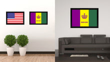 Load image into Gallery viewer, New Orleans Mardi Gras Flag Canvas Print Black Picture Frame