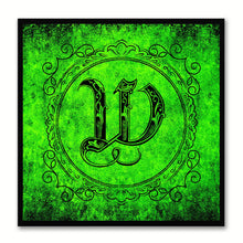 Load image into Gallery viewer, Alphabet W Green Canvas Print Black Frame Kids Bedroom Wall Décor Home Art
