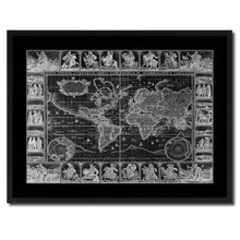 Load image into Gallery viewer, Geographic Vintage Monochrome Map Canvas Print, Gifts Picture Frames Home Decor Wall Art