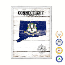 Load image into Gallery viewer, Connecticut Flag Gifts Home Decor Wall Art Canvas Print with Custom Picture Frame
