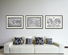 Load image into Gallery viewer, Asia Vintage B&W Map Canvas Print, Picture Frame Home Decor Wall Art Gift Ideas
