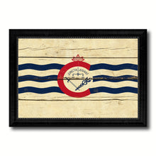 Load image into Gallery viewer, Cincinnati City Ohio State Vintage Flag Canvas Print Black Picture Frame