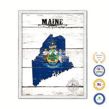 Load image into Gallery viewer, Maine Flag Gifts Home Decor Wall Art Canvas Print with Custom Picture Frame