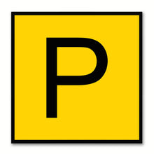 Load image into Gallery viewer, Alphabet P Yellow Canvas Print Black Frame Kids Bedroom Wall Décor Home Art