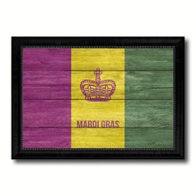 Load image into Gallery viewer, New Orleans Mardi Gras Texture Flag Canvas Print Black Picture Frame