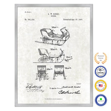 Load image into Gallery viewer, 1897 Sleigh Old Patent Art Print on Canvas Custom Framed Vintage Home Decor Wall Decoration Great for Gifts