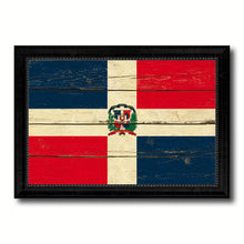 Load image into Gallery viewer, Dominican Republic Country Flag Vintage Canvas Print with Black Picture Frame Home Decor Gifts Wall Art Decoration Artwork