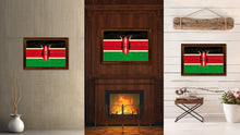 Load image into Gallery viewer, Kenya Country Flag Vintage Canvas Print with Brown Picture Frame Home Decor Gifts Wall Art Decoration Artwork