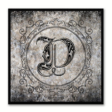 Load image into Gallery viewer, Alphabet D Black Canvas Print Black Frame Kids Bedroom Wall Décor Home Art