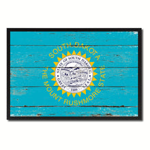 Load image into Gallery viewer, South Dakota State Flag Vintage Canvas Print with Black Picture Frame Home DecorWall Art Collectible Decoration Artwork Gifts