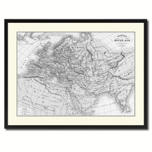 Load image into Gallery viewer, Europe In The Middle Ages Crusades Vintage B&W Map Canvas Print, Picture Frame Home Decor Wall Art Gift Ideas