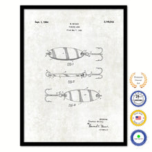 Load image into Gallery viewer, 1964 Fishing lure Old Patent Art Print on Canvas Custom Framed Vintage Home Decor Wall Decoration Great for Gifts