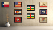 Load image into Gallery viewer, Central African Republic Country Flag Vintage Canvas Print with Black Picture Frame Home Decor Gifts Wall Art Decoration Artwork