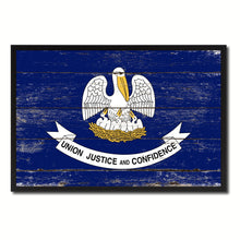 Load image into Gallery viewer, Louisiana State Flag Vintage Canvas Print with Black Picture Frame Home DecorWall Art Collectible Decoration Artwork Gifts
