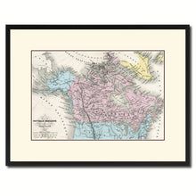 Load image into Gallery viewer, Canada Alaska Vintage Antique Map Wall Art Home Decor Gift Ideas Canvas Print Custom Picture Frame