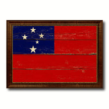 Load image into Gallery viewer, Western Samoa Country Flag Vintage Canvas Print with Brown Picture Frame Home Decor Gifts Wall Art Decoration Artwork