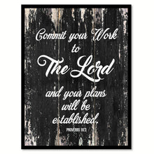 Load image into Gallery viewer, Commit your work to the lord & your plans will be established Proverbs 16-3 Quote Saying Canvas Print with Picture Frame Home Decor Wall Art