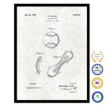 Load image into Gallery viewer, 1924 Baseball Cover Old Patent Art Print on Canvas Custom Framed Vintage Home Decor Wall Decoration Great for Gifts