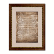 Load image into Gallery viewer, Constitution We The People Canvas Print Home Decor Wall Art, Sepia, Brown Framed

