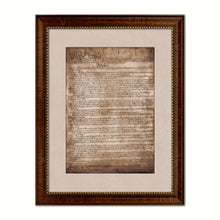 Load image into Gallery viewer, Constitution We The People Canvas Print Home Decor Wall Art, Sepia, Brown Framed