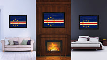 Load image into Gallery viewer, Cape Verde Country Flag Vintage Canvas Print with Black Picture Frame Home Decor Gifts Wall Art Decoration Artwork