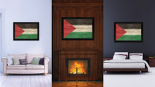 Load image into Gallery viewer, Palestinian Country Flag Texture Canvas Print with Black Picture Frame Home Decor Wall Art Decoration Collection Gift Ideas