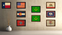 Load image into Gallery viewer, Mauritania Country Flag Vintage Canvas Print with Brown Picture Frame Home Decor Gifts Wall Art Decoration Artwork