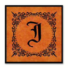 Load image into Gallery viewer, Alphabet J Orange Canvas Print Black Frame Kids Bedroom Wall Décor Home Art