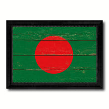 Load image into Gallery viewer, Bangladesh Country Flag Vintage Canvas Print with Black Picture Frame Home Decor Gifts Wall Art Decoration Artwork