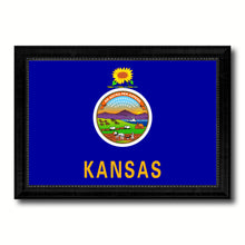 Load image into Gallery viewer, Kansas State Flag Canvas Print with Custom Black Picture Frame Home Decor Wall Art Decoration Gifts