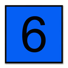 Load image into Gallery viewer, Number 6 Blue Canvas Print Black Frame Kids Bedroom Wall Décor Home Art