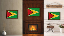 Load image into Gallery viewer, Guyana Country Flag Vintage Canvas Print with Brown Picture Frame Home Decor Gifts Wall Art Decoration Artwork