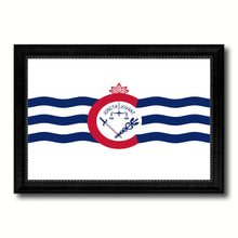 Load image into Gallery viewer, Cincinnati City Ohio State Flag Canvas Print Black Picture Frame