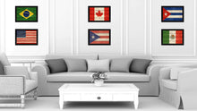 Load image into Gallery viewer, Puerto Rico Country Flag Texture Canvas Print with Black Picture Frame Home Decor Wall Art Decoration Collection Gift Ideas