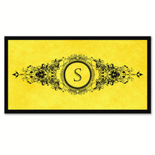 Load image into Gallery viewer, Alphabet Letter S Yellow Canvas Print, Black Custom Frame