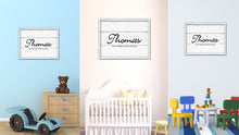 Load image into Gallery viewer, Thomas Name Plate White Wash Wood Frame Canvas Print Boutique Cottage Decor Shabby Chic