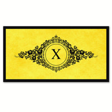 Load image into Gallery viewer, Alphabet Letter X Yellow Canvas Print, Black Custom Frame