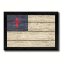Load image into Gallery viewer, Kayso Christian Religious Flag Texture Canvas Print with Black Picture Frame Gift Ideas Home Decor Wall Art
