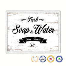 Load image into Gallery viewer, Fresh Soap & Water Vintage Sign Gifts Home Decor Wall Art Canvas Print with Custom Picture Frame